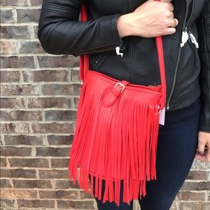 Red crossbody purse